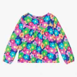 Agatha Ruiz De La Prada Girls Blue Floral Print Long Sleeved Top