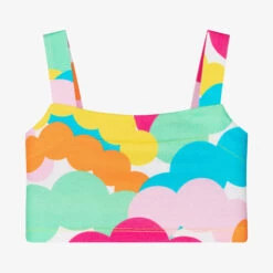 Agatha Ruiz De La Prada Girls Cotton Bubble Print Crop Top