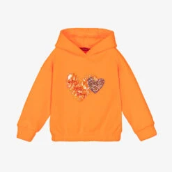 Agatha Ruiz De La Prada Girls Orange Fleece Hoodie