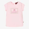 AIGNER Girls Pink Cotton Logo T-Shirt