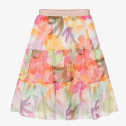AIGNER Girls Pink Floral Cotton Skirt