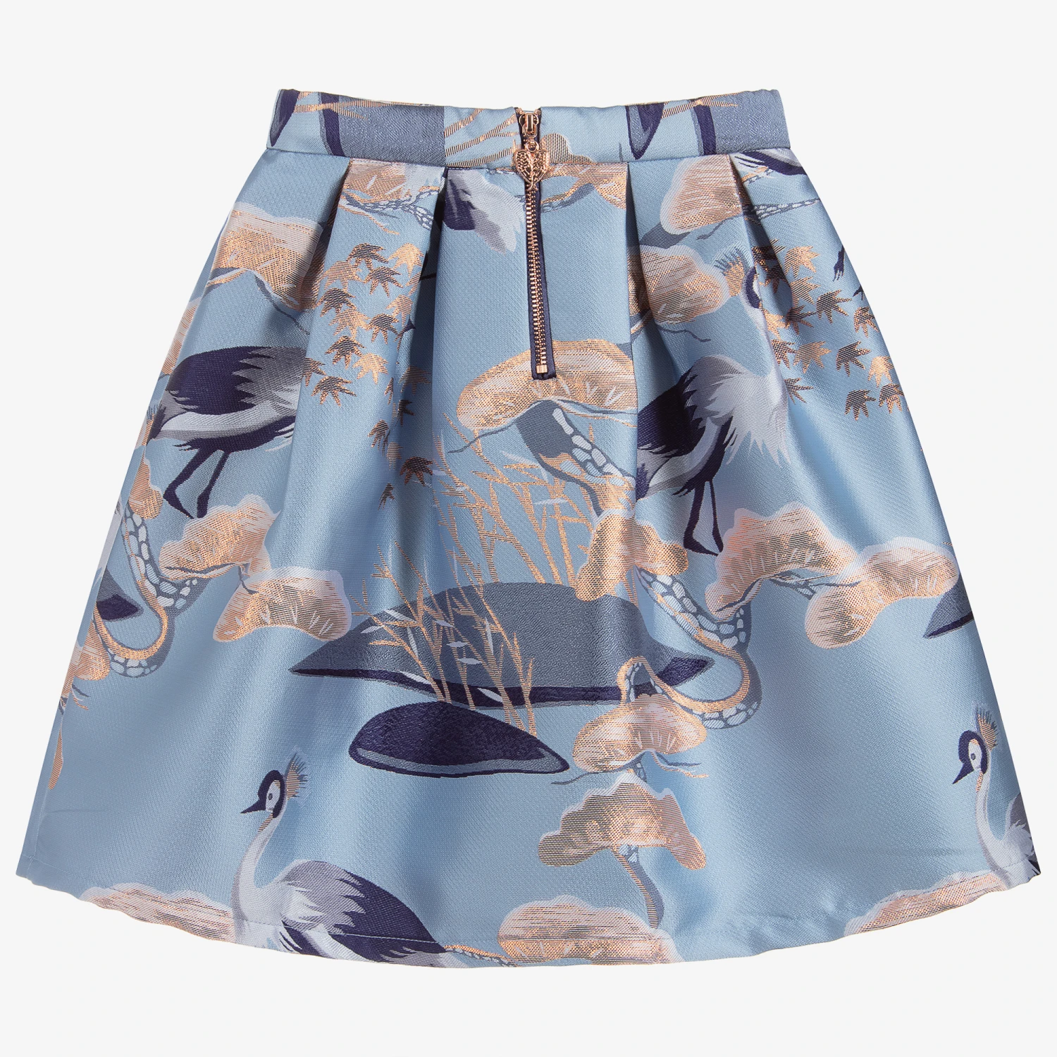 Angel's Face Girls Blue Jacquard Skirt - Image 2
