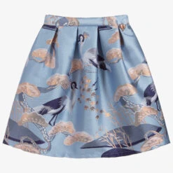 Angel's Face Girls Blue Jacquard Skirt
