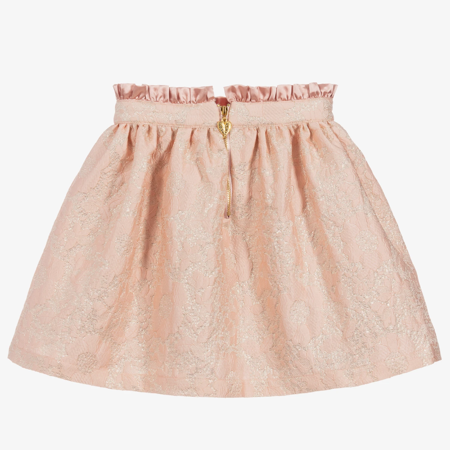 Angel's Face Pink & Gold Jacquard Skirt - Image 3