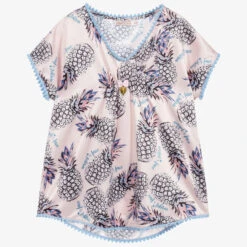 Angel's Face Pink Pineapple Print Kaftan