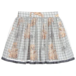 Balloon Chic Girls Grey Cotton Skirt