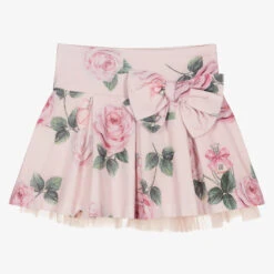 Balloon Chic Girls Pink Rose Corduroy Skirt