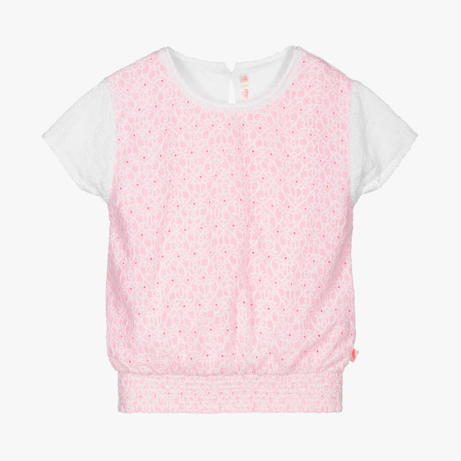 Billieblush Girls White & Pink Cotton Top