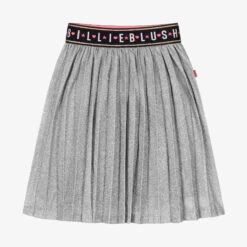 Billieblush Glittery Silver Pleated Skirt