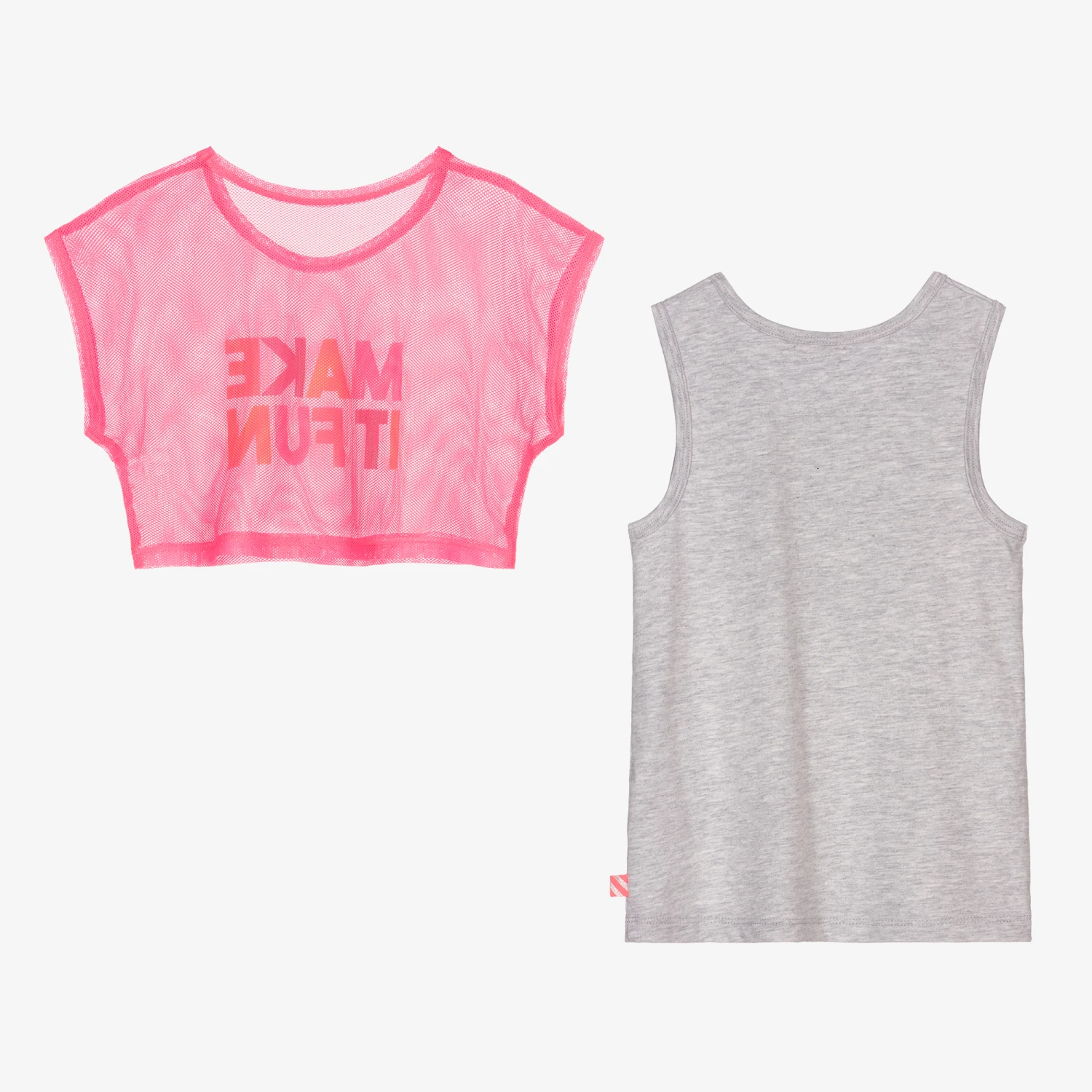 Billieblush Grey & Neon Pink 2-in-1 Top - Image 4