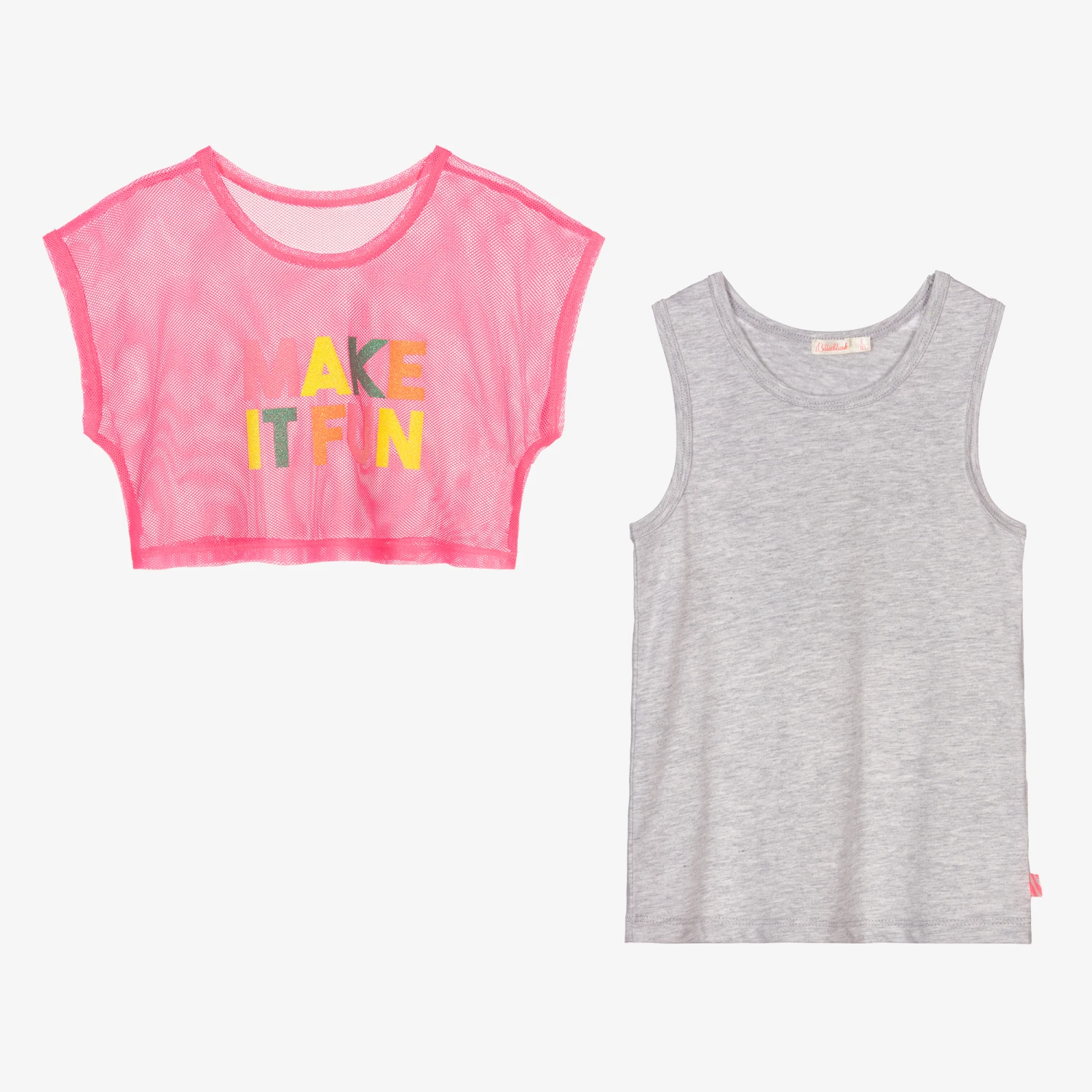 Billieblush Grey & Neon Pink 2-in-1 Top - Image 3