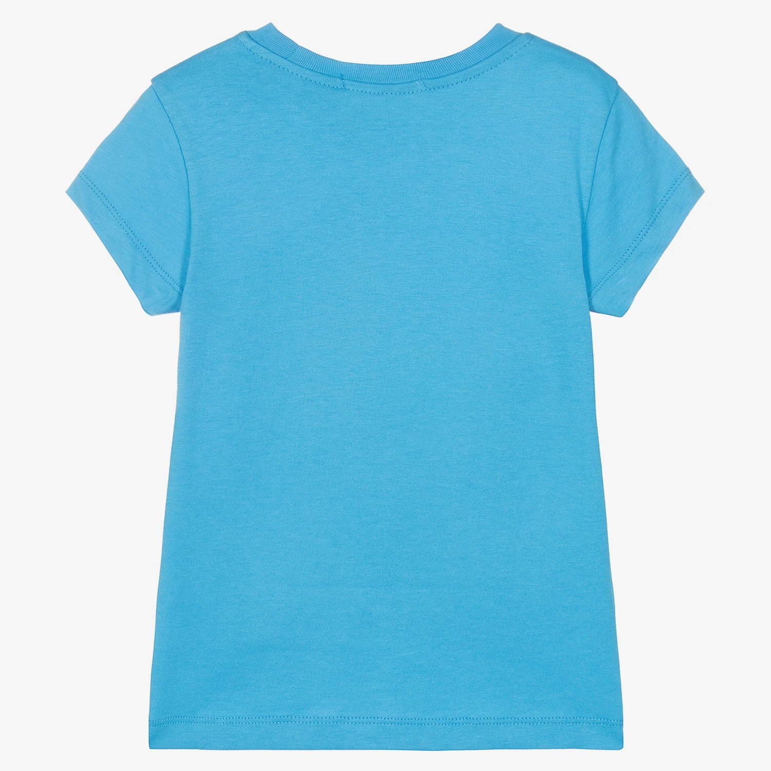 Calvin Klein Jeans Girls Blue Cotton Logo T-Shirt - Image 2