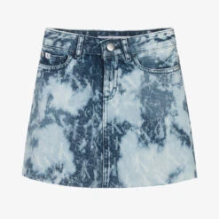 Calvin Klein Jeans Girls Blue Denim Tie-Dye Skirt