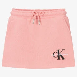 Calvin Klein Jeans Girls Pink Cotton Logo Skirt
