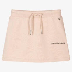 Calvin Klein Jeans Girls Pink Logo Cotton Skirt