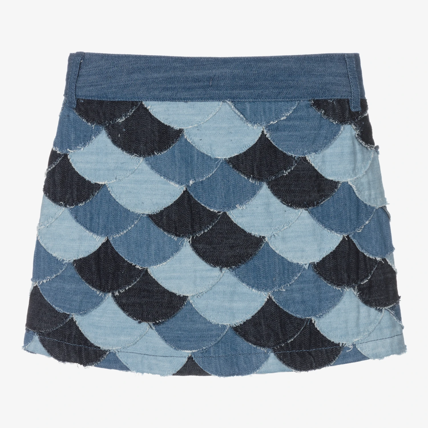 ChloƩ Blue Denim Patchwork Skirt - Image 3