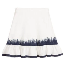 Chloé Ivory & Blue Silk Skirt