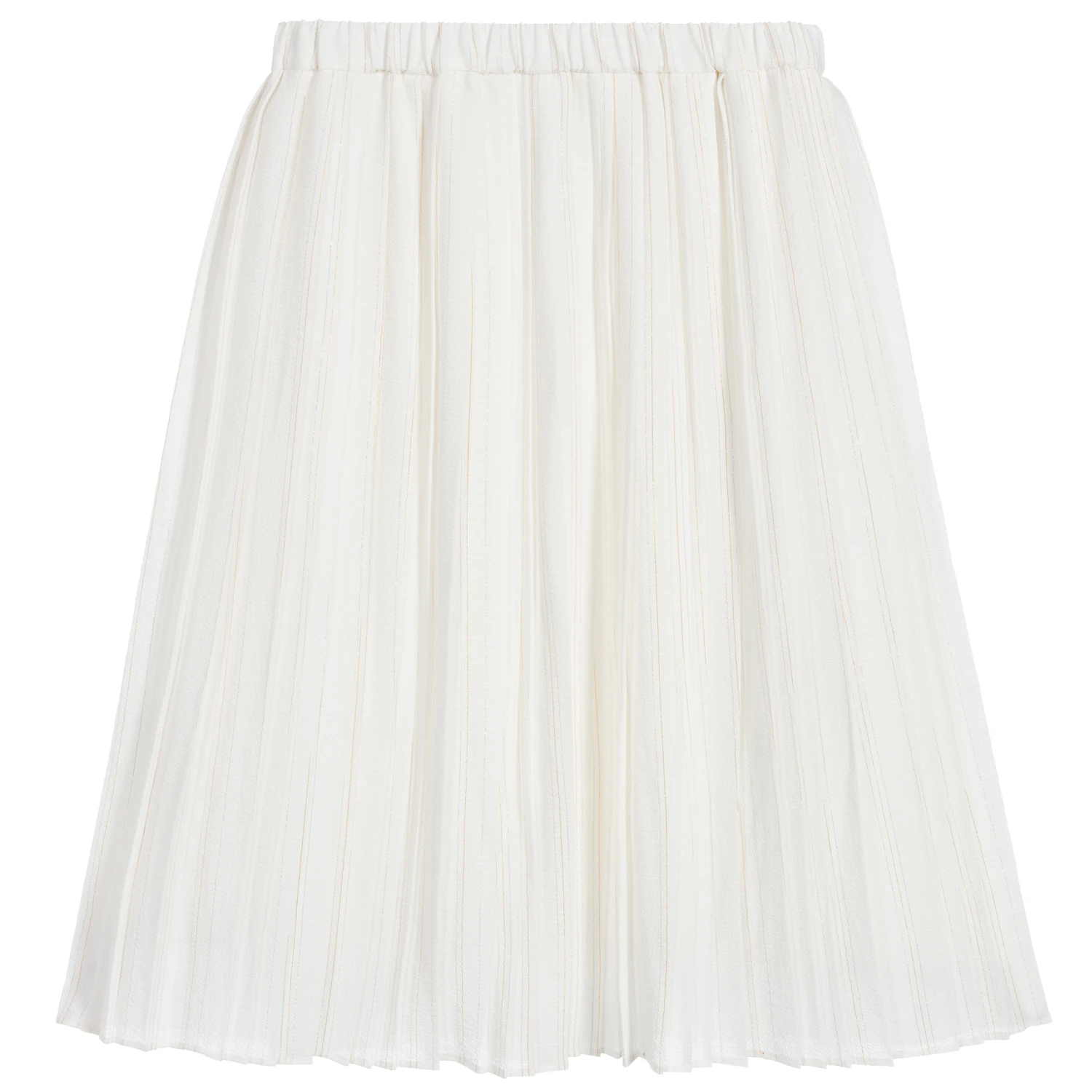 Chloé White & Gold Crêpe Skirt - Image 3