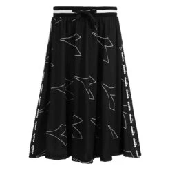 Diadora Girls Black Jersey Logo Skirt