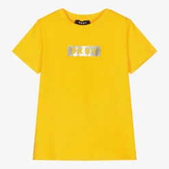 DKNY Girls Yellow Cotton T-Shirt
