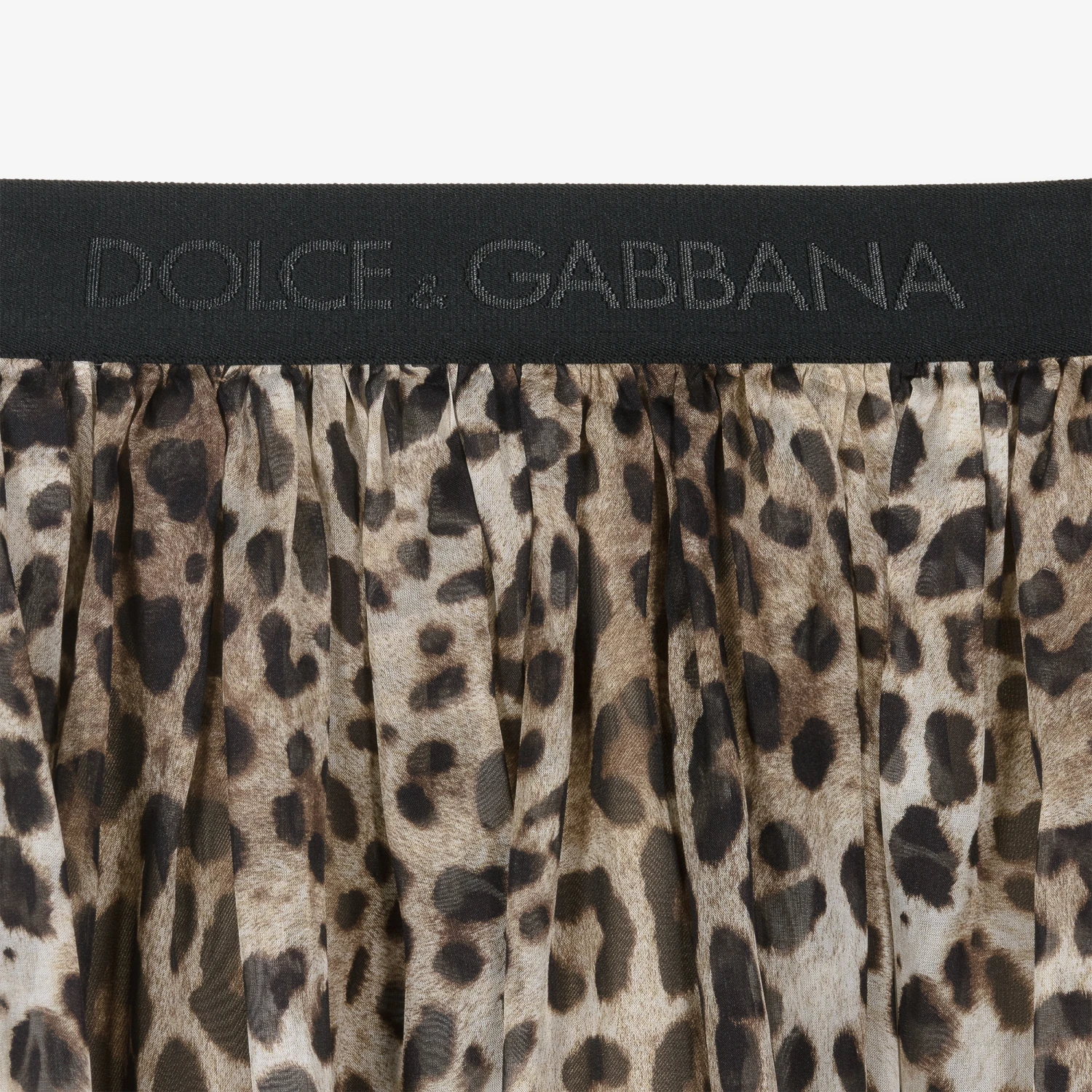 Dolce & Gabbana Girls Brown Silk Leopard Print Skirt - Image 4