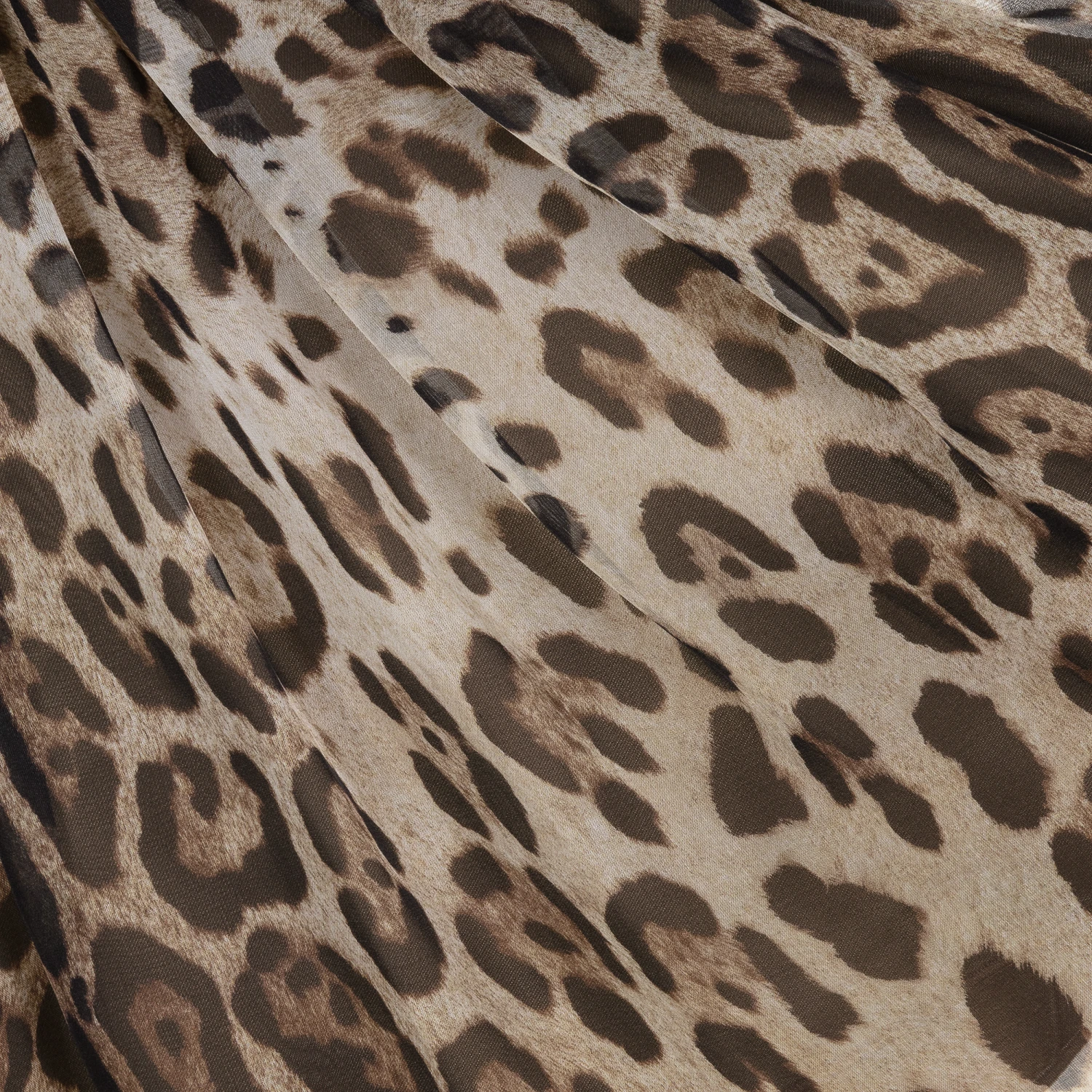 Dolce & Gabbana Girls Brown Silk Leopard Print Skirt - Image 5