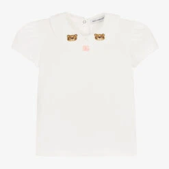 Dolce & Gabbana Girls Ivory Cotton Leopard T-Shirt