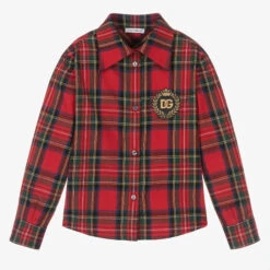 Dolce & Gabbana Girls Red Tartan Check Blouse