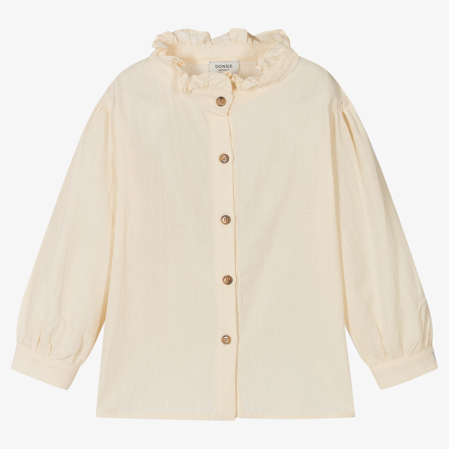 Donsje Girls Beige Cotton Blouse