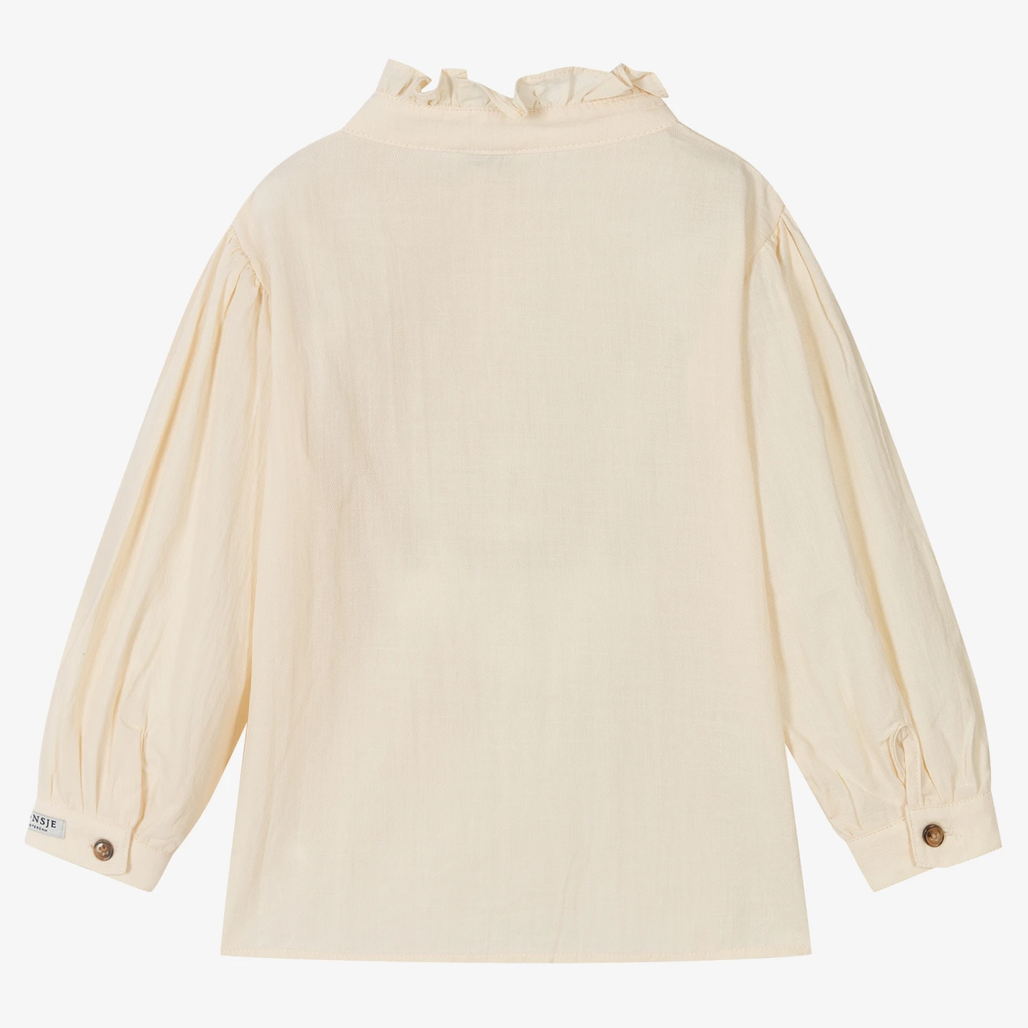 Donsje Girls Beige Cotton Blouse - Image 2