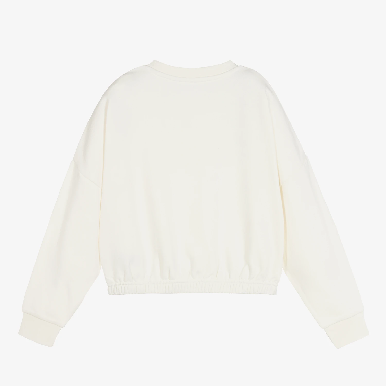 Elle Cropped Ivory Logo Sweatshirt - Image 2