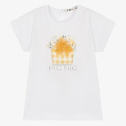 Everything Must Change Girls White Cotton Floral T-Shirt