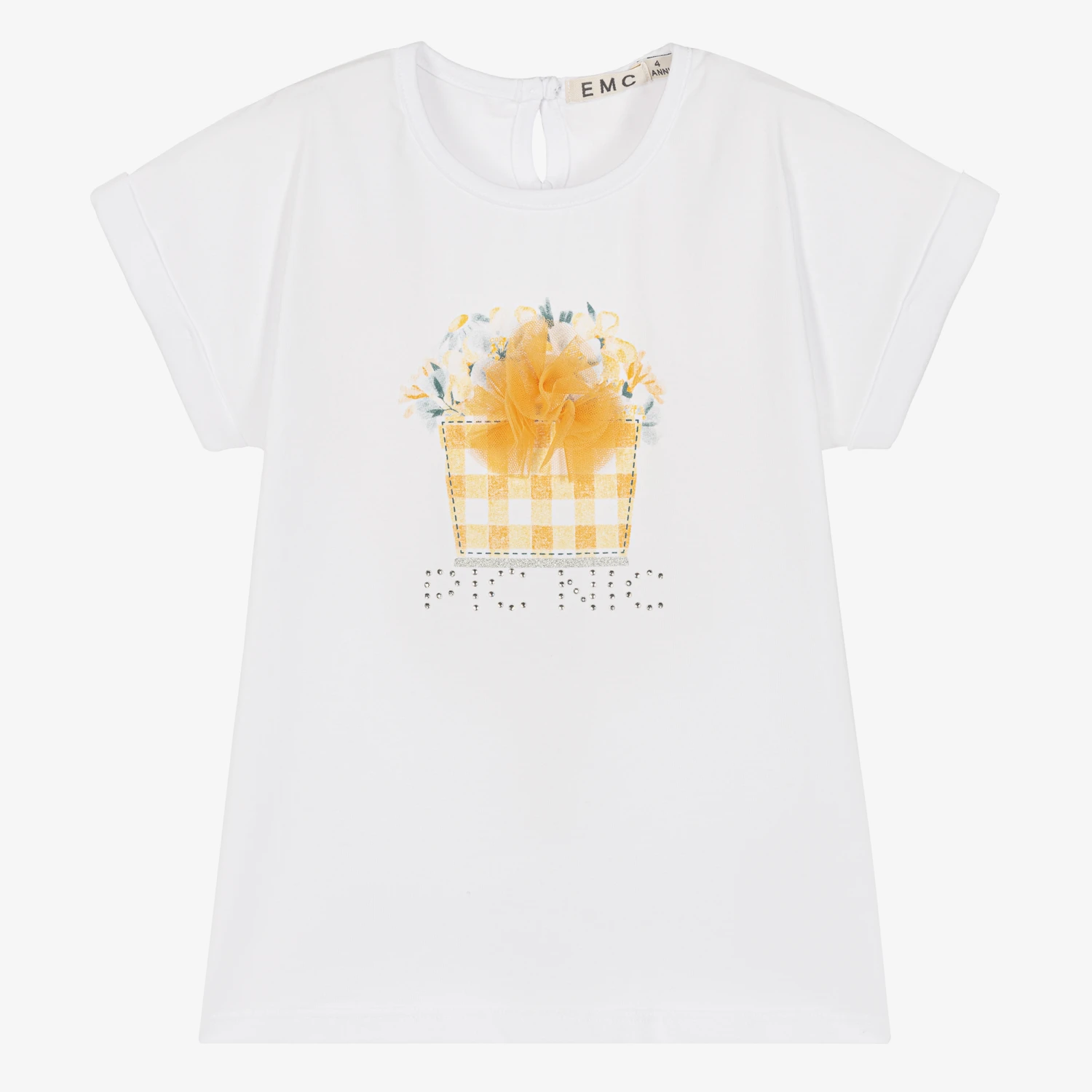 Everything Must Change Girls White Cotton Floral T-Shirt