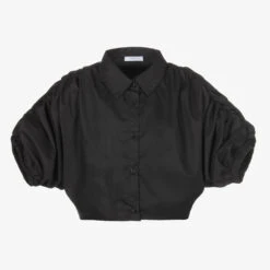 Fun & Fun Girls Black Cropped Blouse