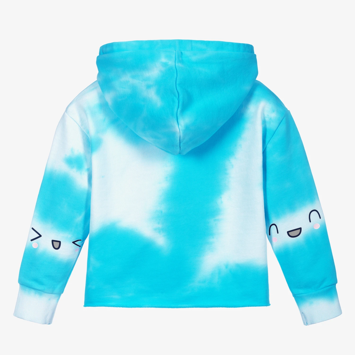Guess Blue Cotton Cropped Hoodie - Image 2