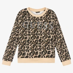 Guess Girls Brown Leopard Sweatshirt