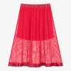 Guess Girls Pink Mesh Midi Skirt