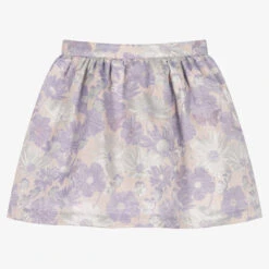 Hucklebones London Girls Lilac Floral Jacquard Skirt