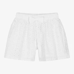 IDO Baby Girls White Brodie Anglaise Shorts