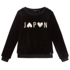 IKKS Black Faux Fur Sweatshirt