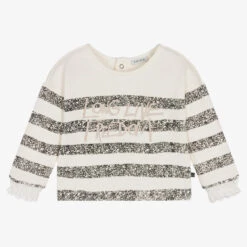 IKKS Girls Ivory Floral Sweatshirt