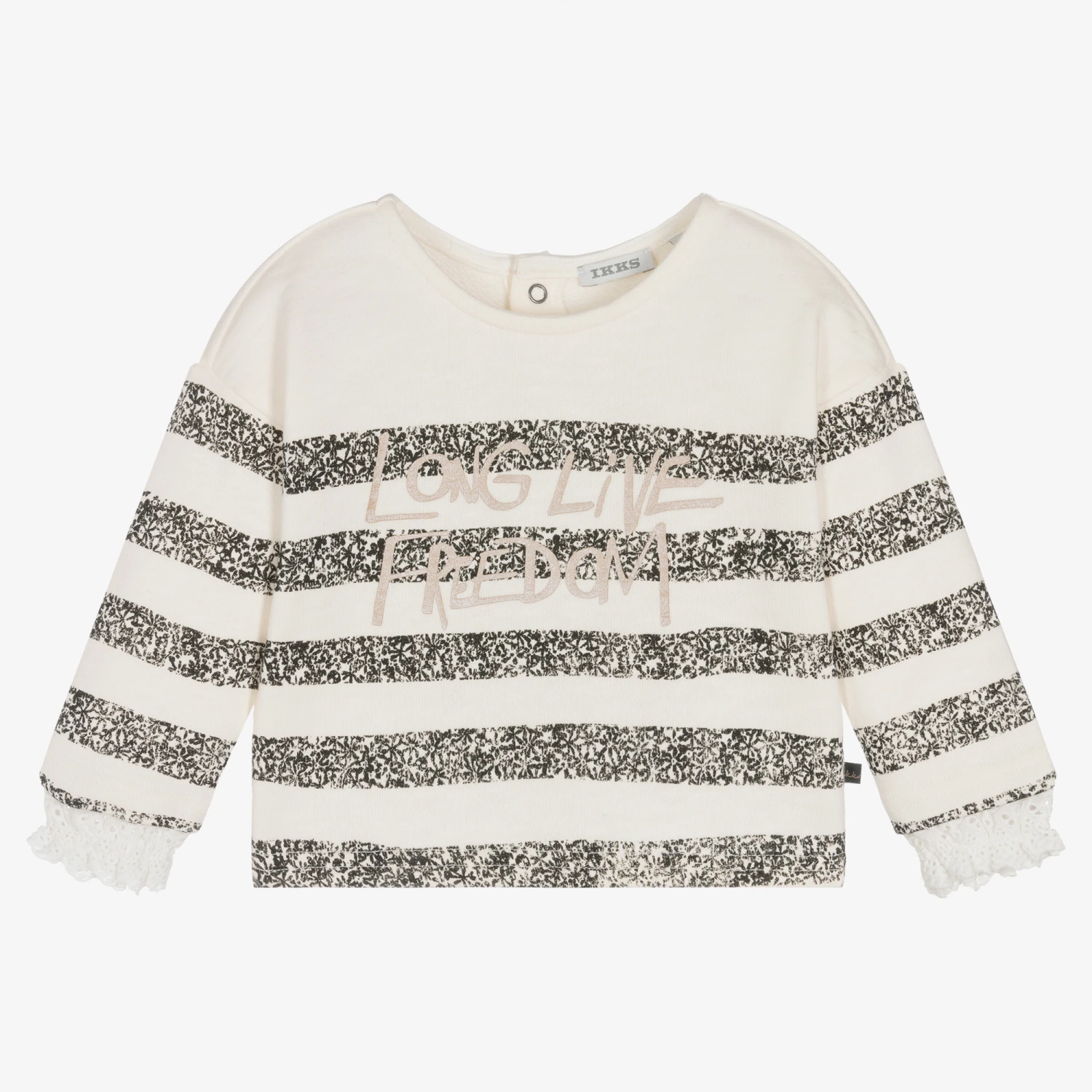 IKKS Girls Ivory Floral Sweatshirt