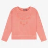 IKKS Girls Orange Cotton Sweatshirt