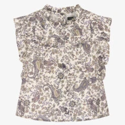 IKKS Ivory & Purple Paisley Blouse