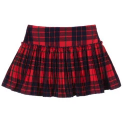 Il Gufo Girls Red & Blue Tartan Skirt