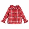 Il Gufo Girls Red Check Cotton Blouse