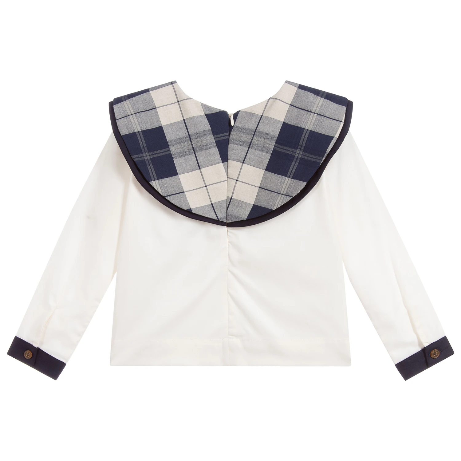Jessie And James London Ivory & Blue Cotton Blouse - Image 2
