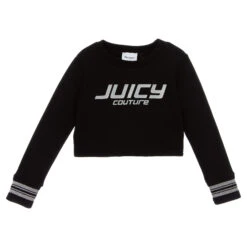 Juicy Couture Black Cropped Sweatshirt