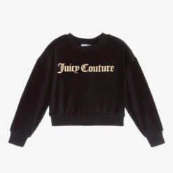 Juicy Couture Cropped Black Velour Top