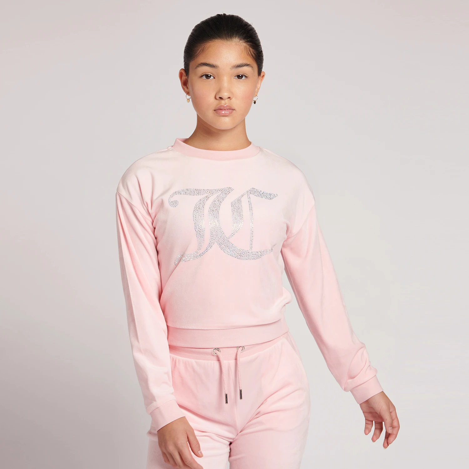Juicy Couture Girls Pink Velour Sweatshirt - Image 2